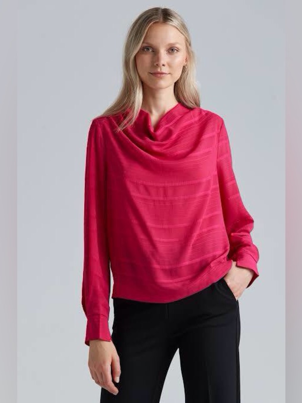 InWear Elegant Cowl Neck Blouse Pink Love 8 NWT